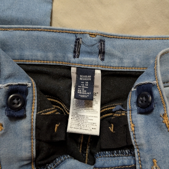 Girls Size 14 Bundle Gap High Stretch Jeggings & Cat & Jack Khaki Chinos - Picture 3 of 10